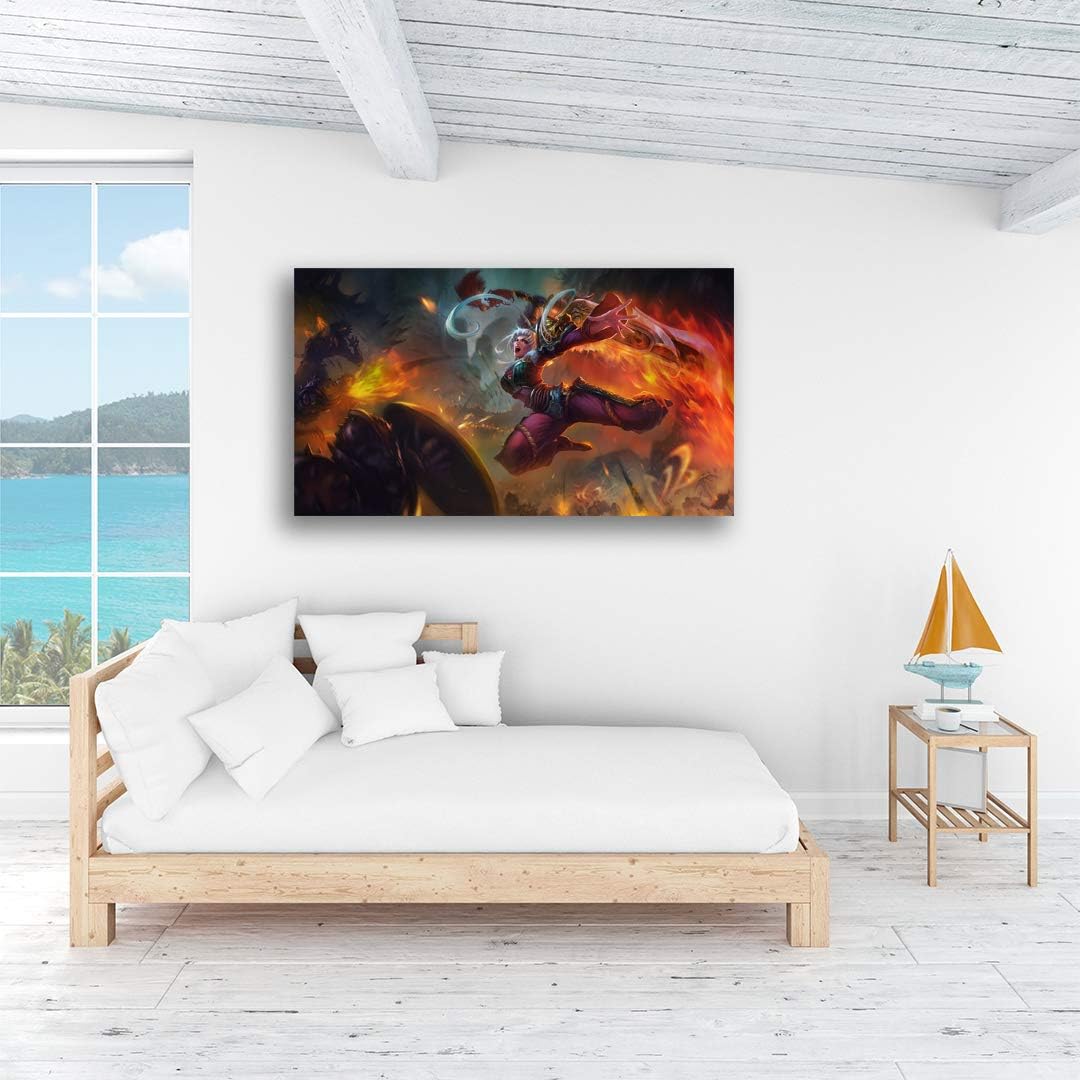 LOL Peel and Stick Wallpaper Wallpaper for bedroom-47 x31 in-Pannel Wall Decor Art Canvas Stick Wallpaper for League Legends (dragonblade Riven)
