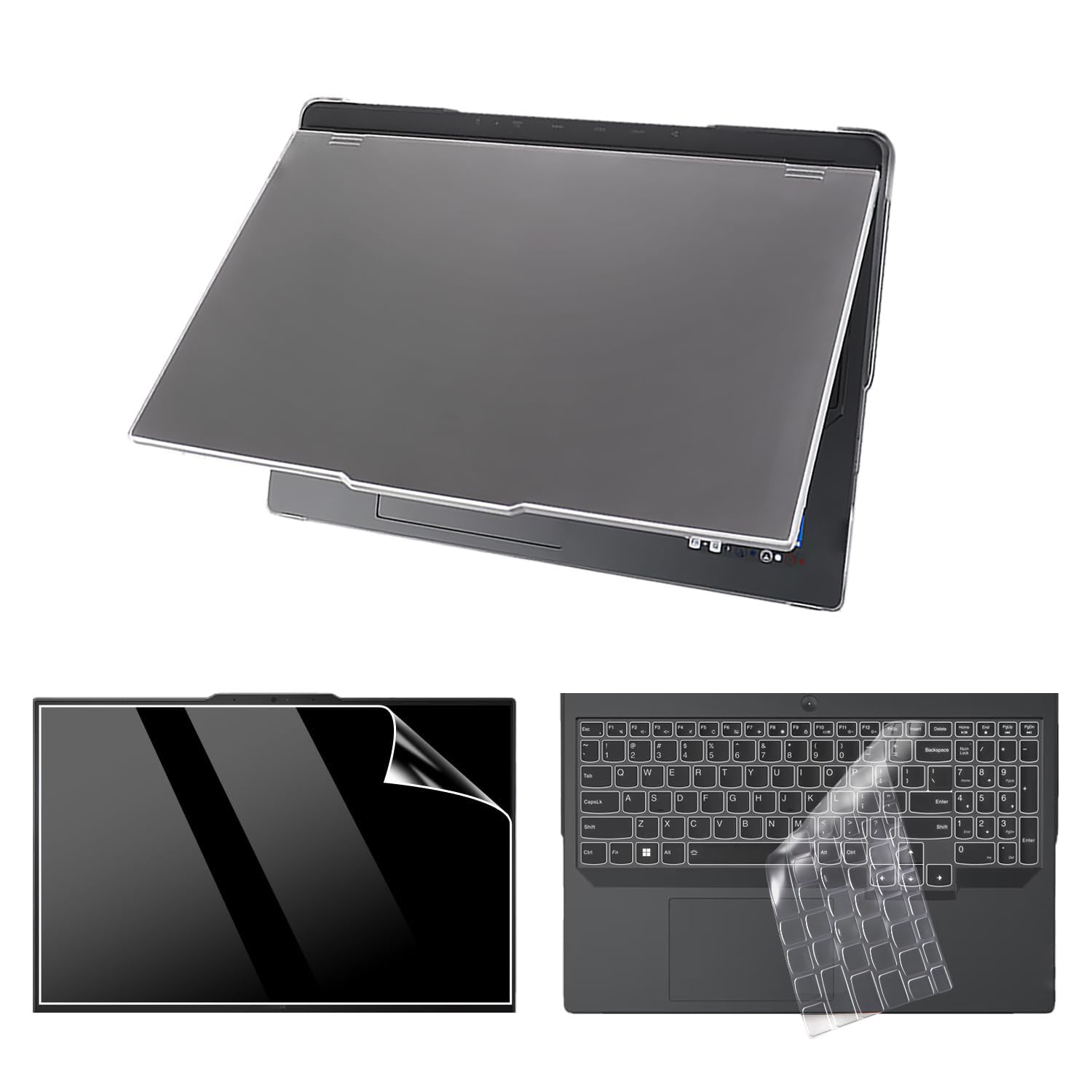 Photo 1 of yiodelu Frosted Transparent Laptop Case for Legion Pro 5 16IRX9/16ARX8/16IRX8 Shookproof Hard Shell Case+Screen Film+Keyboard Cover 4-in-1 Set