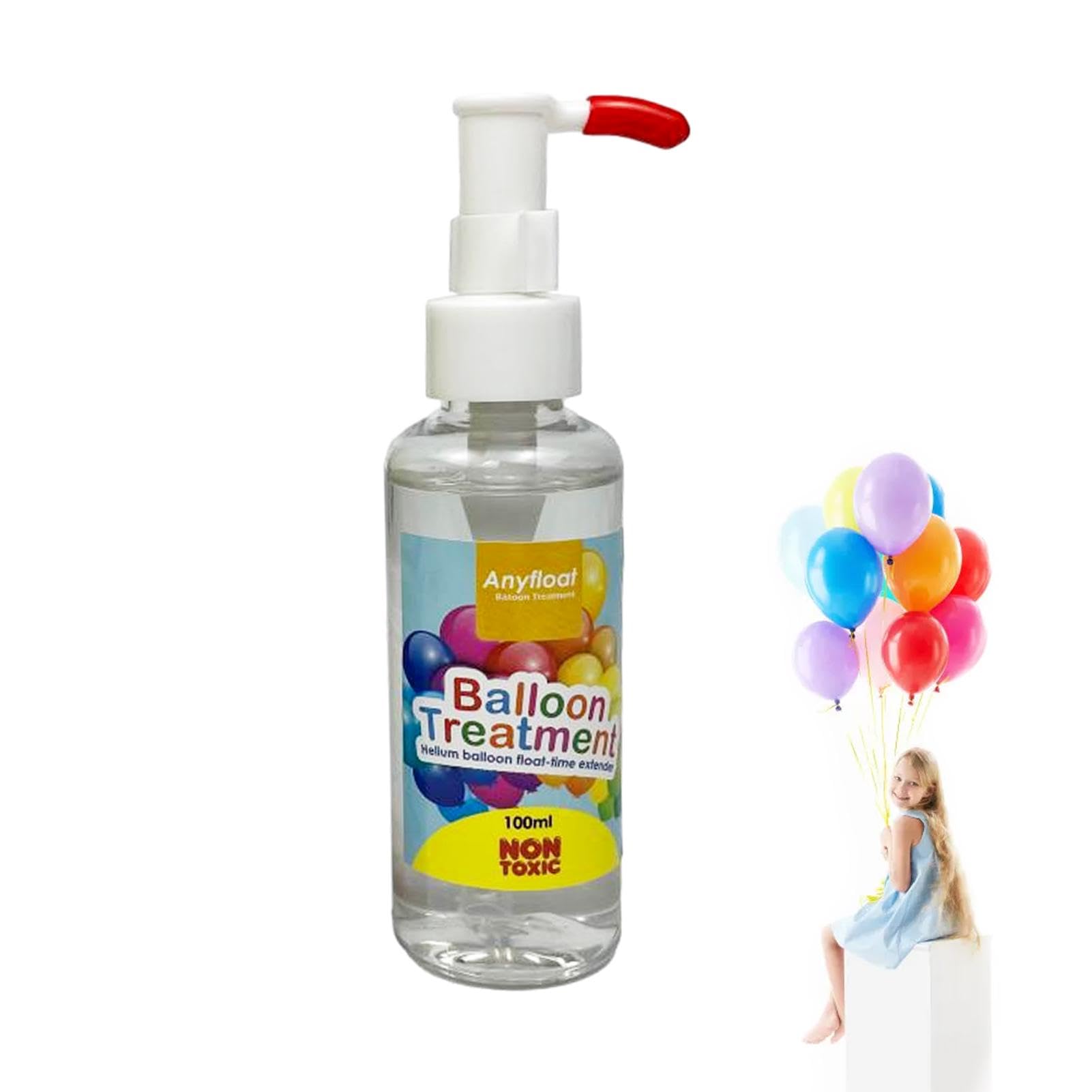100ML Helium Balloon Protection Fluid, Ultra Hi-Float Treatment for Latex Balloons, Makes Helium Latex Balloons Longer, Long-Lasting Helium Balloons for Parties, Pump included