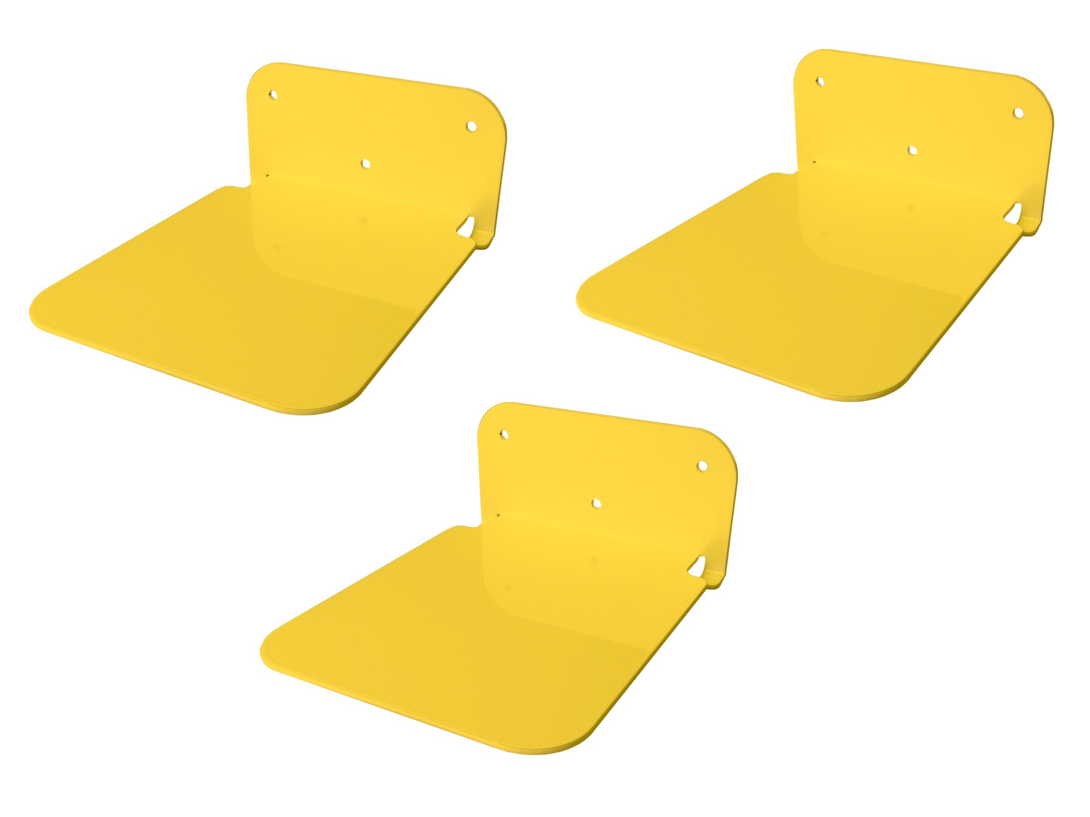 Galleksa Invisible Concealed Floating Metal Bookshelf Bookcase Wall Mounted Storage for Home Room Creative Decoration Book Display New Home Gift (3 - Pack, Yellow) — image 1