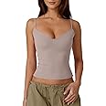 QINSEN Womens Spaghetti Strap Sweetheart Neck Sleeveless Top Slim Fit Going Out Camisole Basic Top