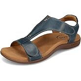 Taos The Show Premium Leather Women's Sandal - Experience Everyday Style, Comfort, Arch Support, Cooling Gel Padding and an Adjustable Fit for Exceptional Walking Comfort