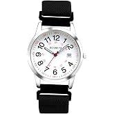 Avaner Elastic Strap Wrist Watches: Woven Stretch Adjustable Band Large Face Easy Reader Quartz Watch for Men Women