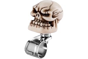 Arenbel Turning Steering Booster Grip Handle Skull Car Wheel Assist Suicide Knob Spinner Fit Most Vehicles Trucks Boats, Beige