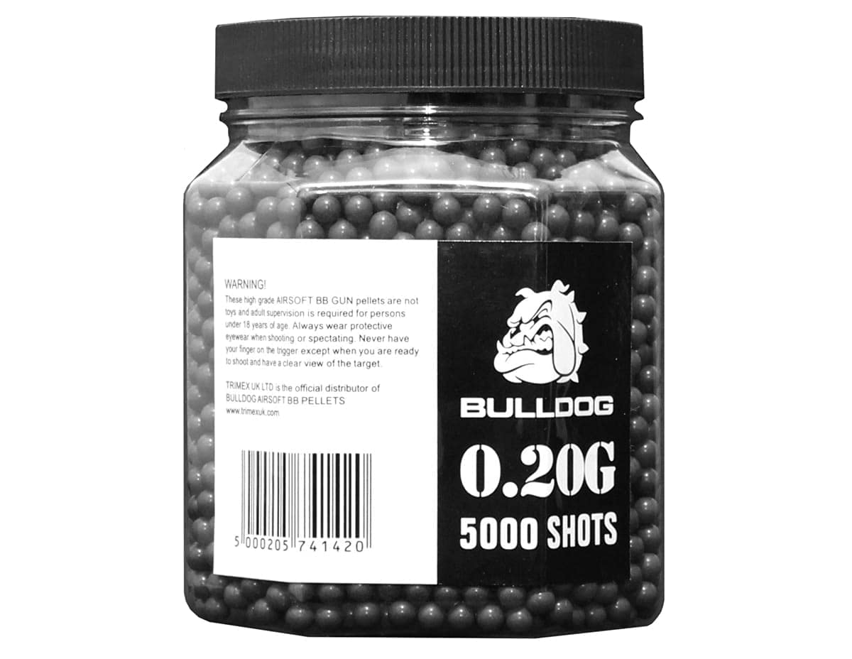 Airsoft High Grade 6mm 0.20g Biodegradable White BB Pellets High Precision Polished BBS 1000,2000,5000,10000 Shots In A Resealable Bag ALLCLEARANCEUK (0.20g BB Black 5000)