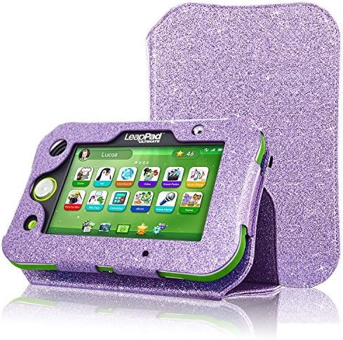 ACdream Protective Folio Leather Tablet Case for LeapPad Ultimate Kids Learning Tablet(2017 release), Purple Star of Paris