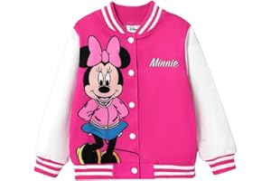 Disney Frozen Elsa Mickey Minnie Princess Girls/Boys Varsity Bomber Letterman Jacket Lightweight Zip-up Sweatshirt