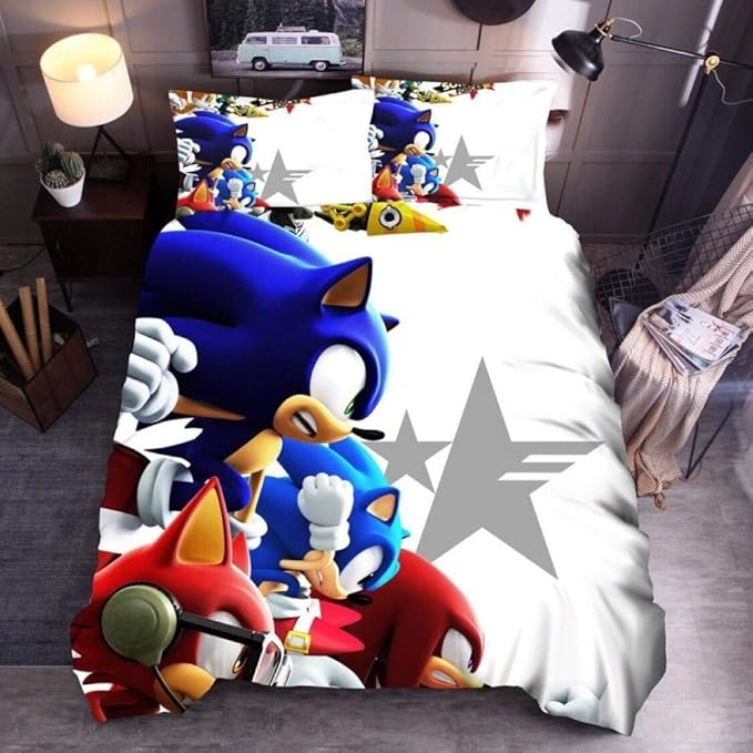 Huooseso® 3D Guerrero Animal de Dibujos Animados Azul Juego de edredón