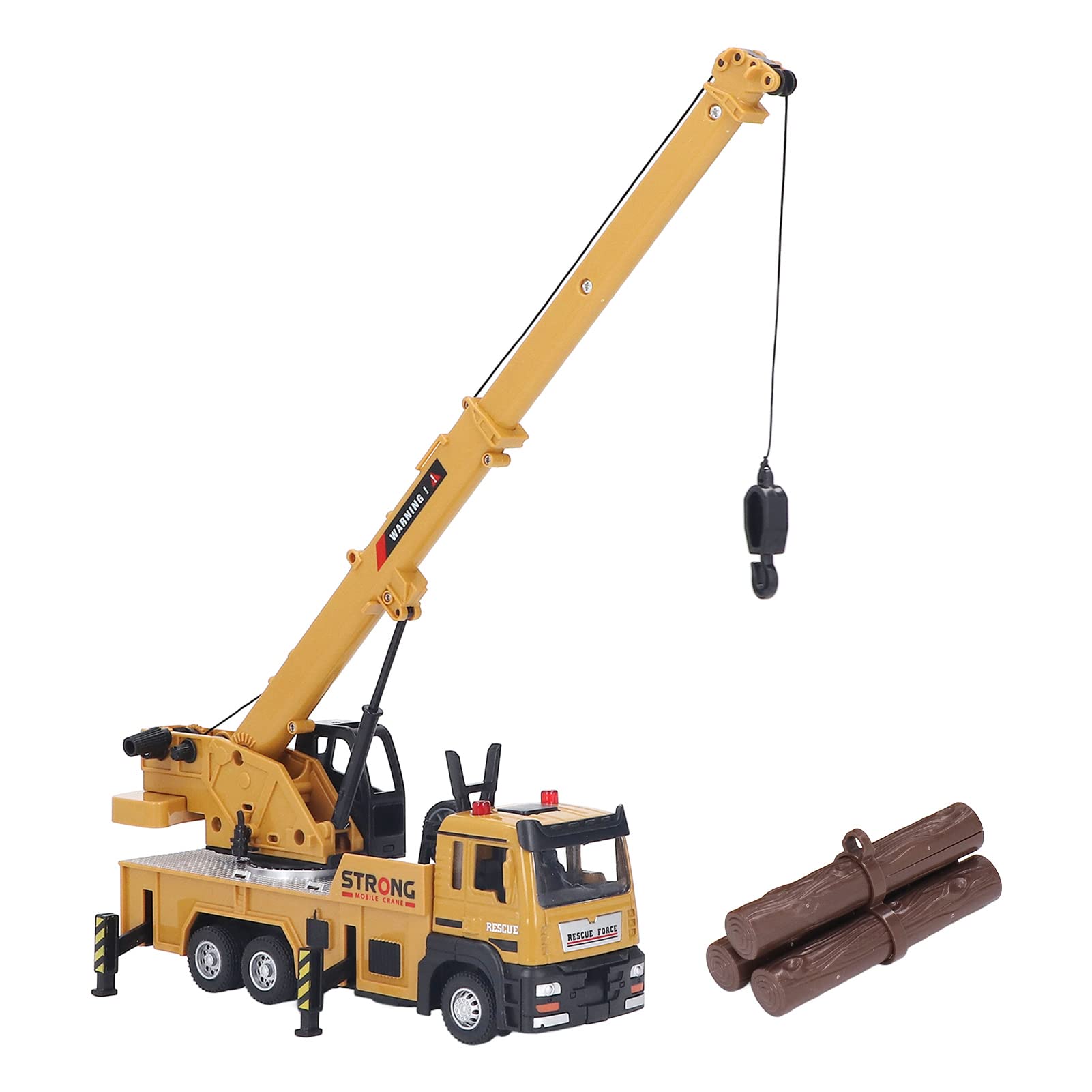 VGEBY Kids Crane Truck, Friction Driven Mini Arm Crane Toy With Simulation Wood - Educational Gift for Boys 3-8 Years