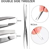 EasyULT 3Pcs Tick Remover Tool Set Stainless Steel Tick Hook Tweezers Kit view 3