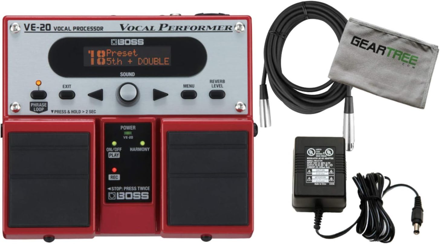 Boss VE-20 Vocal Performer Vocal Processor Pedal w/Power Supply, XLR Cable, and