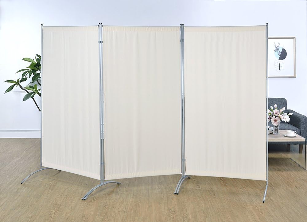 Proman Products Galaxy Indoor Room Divider (3-Panel), 102" W x 23" D x 71" H, Beige: Furniture & Decor