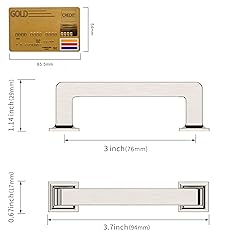 Amerdeco 10 Pack Brushed Satin Nickel Cabinet Pulls