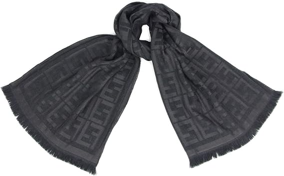 Amazon フェンディ Fendi メンズ ズッカ ウール シルク 160cm 36cm 秋冬 マフラー ストール グレー esam 中古 ストール マフラー 通販