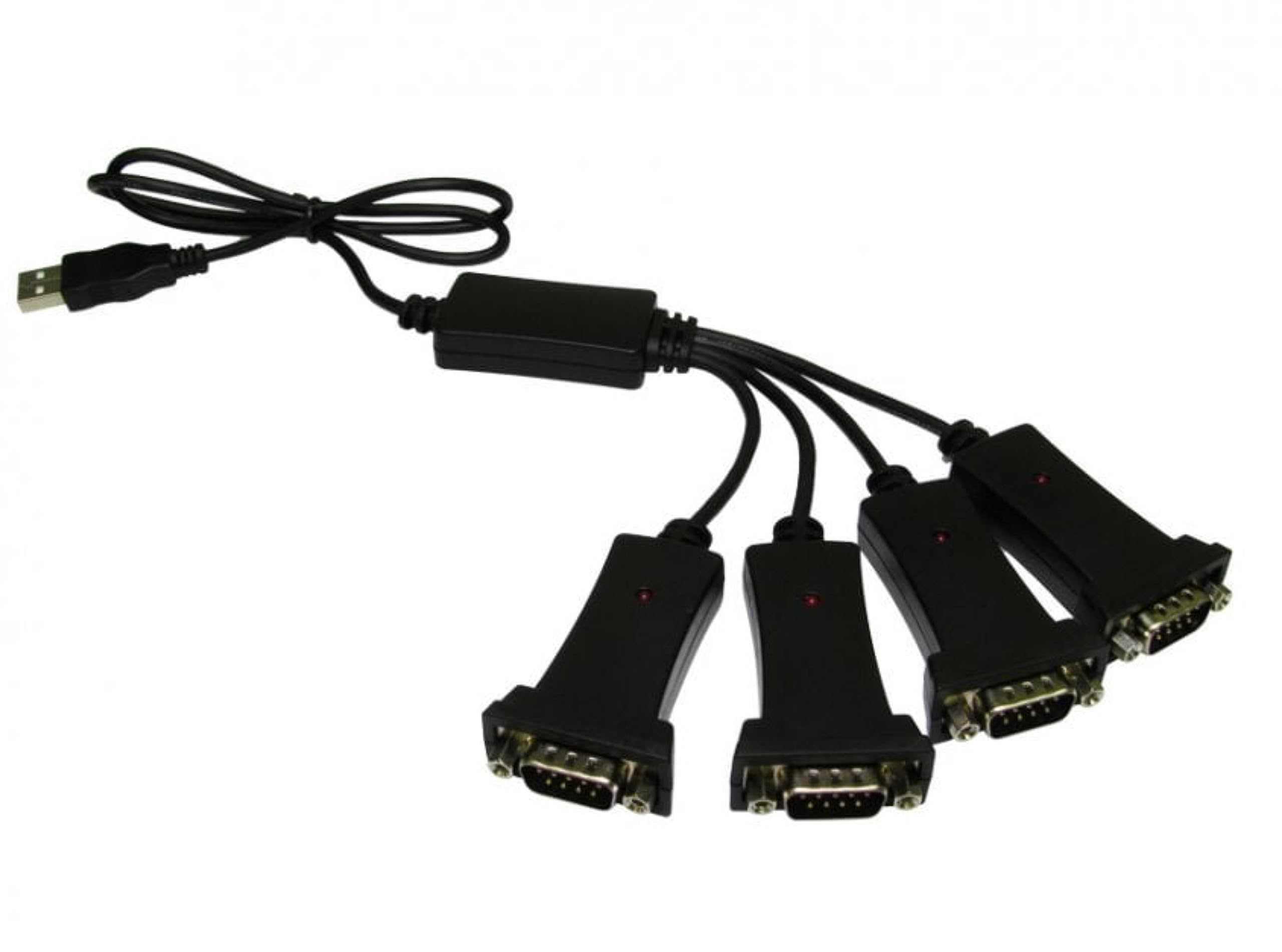rhinocables USB to QUAD Serial RS232 DB9 Adapter Converter Cable Lead Adaptor 9 Pin USB to 4x 9 Pin Connect Devices