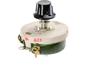 Saim Ceramic Rheostat 50W 20 Ohm with Variable Taper Pot Cover Adjustable Wirewound Rotary Power Resistor Porcelain Plate Disk Braking