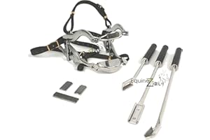 EQUINEZ TOOLS Equine Dental Kit Set 4000 Series Speculums with 3 Floats with Blades Premmium, Set