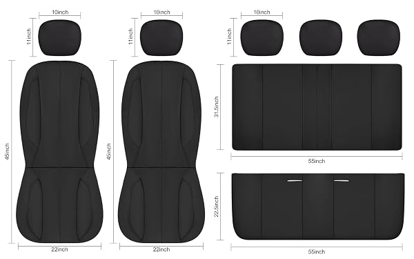 YGL CAR SEAT COVERS FOR FULL SEATS,WATERPROOF SEAT COVERS FOR CARS,DURABLE NEOPRENE CAR SEAT PROTECTORS,INTERIOR COVERS FOR CARS,SEDAN VAN TRUCK SUV(BLACK)