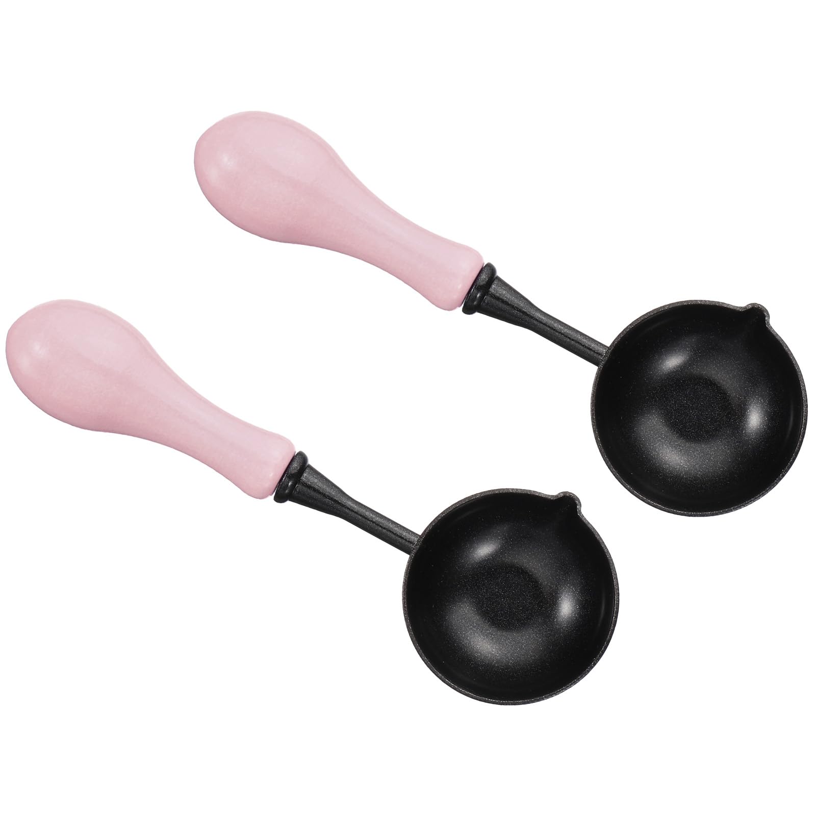 PATIKIL 4" Wax Seal Spoon, 2Pcs Wax Sealing Melting Spoon Painted Wooden Handle Wax Spoon for Wax Seal Stamp Envelope Art Craft Projects, Pink