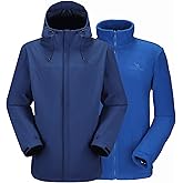CAMEL CROWN Men's Ski Jacket 3 in 1 Waterproof Winter Jacket Snow Jacket Windproof Hooded with Inner Warm Fleece Coat