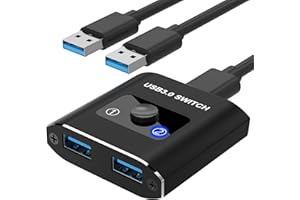 USB 3.0 Bi-Directional Switch Selector - 2 in 1 Out for 2 Computers Sharing 1 Device - Compatible With Mac/Win/Linux for Prin