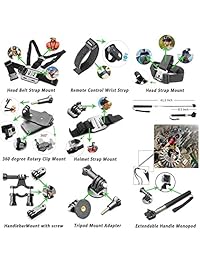 SmilePowo - Kit de accesorios 42 en 1 para GoPro Hero7,6,5 Black, Hero5 Session, Gopro Fusion, Hero 4 Silver Black, Hero Session, GoPro Hero (2018), Hero 3 2 1 paquete de accesorios, SJ Cam Xiaomi