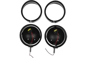 HDBUBALUS Motorcycle Set of Fog Lights 4.5 inch Fog Lamp Housing with 4.5" Trim Ring Fit for Harley Black