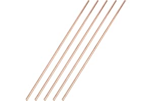 UAUAFIFI Pure Copper Round Rod 3/16"Dia 13"Length Bare Copper Cu Metal Rod for DIY, Industry, Decoration (3/16x13inch, 5Pcs)
