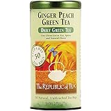 The Republic of Tea - Ginger Peach Green Tea, 50 Tea Bags, Tin | Flavored Fruit Tea | Caffeinated
