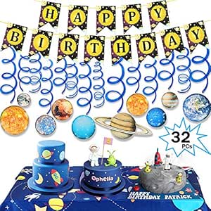 Tacobear 32 Piezas Sistema Solar Fiesta Cumpleaños Decoraciones