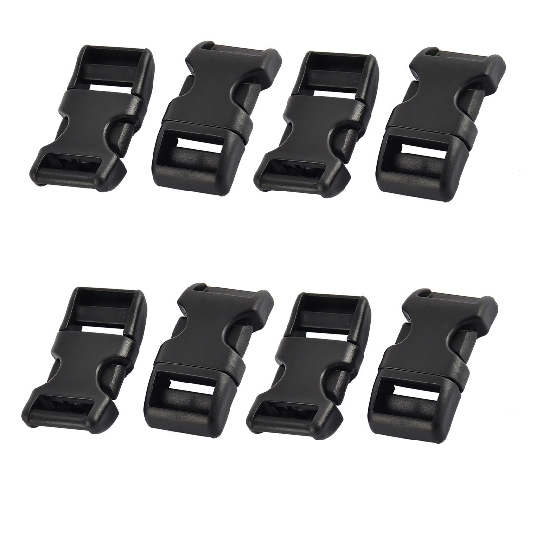sourcingmap Plastic Suitcase Backpack Strap Connecting Side Quick Release Buckle 15mm 6pcs Black