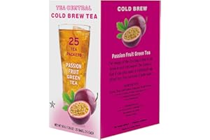 Life Plus Style Gourmet TEA CENTRAL Passion Fruit Iced Tea with Organic Ceylon Green Tea Refreshing Tea Beverages Natural Flavored Cold Brew Tea Bags Everyday Wellness Iced Drink 25 Tea Bags