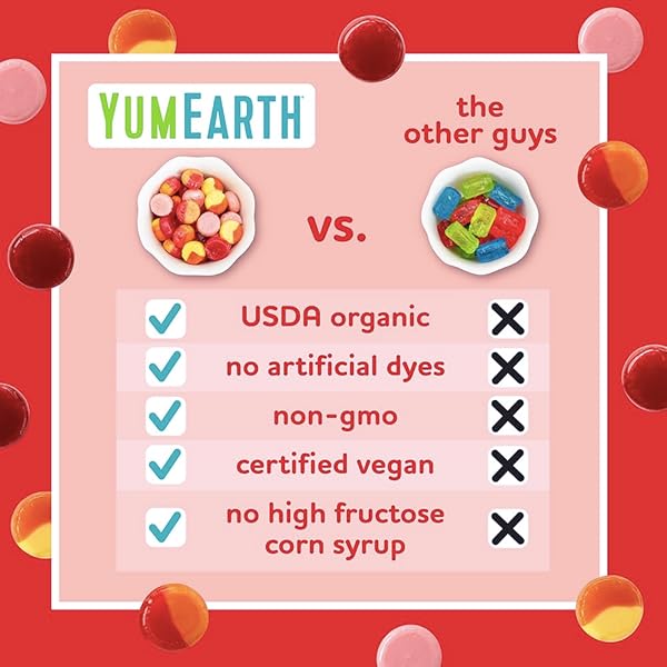 YUMEARTH ORGANIC FRUIT DROPS – VARIETY FLAVORED NATURAL HARD CANDY, FRUIT CANDY FOR KIDS – ALLERGY FRIENDLY, NON GMO, GLUTEN FREE, VEGAN (BULK PACK)