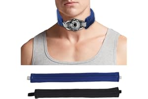 ELLENTAE 2pcs Tracheostomy Tube Holder Adjustable Tracheotomy Intubation Securement Tape Securemen,Reusable Tie for Post Neck Surgery Supplies Soft Reusable Trach Ties,Adjustable Fits Most People （Grey&Blue)