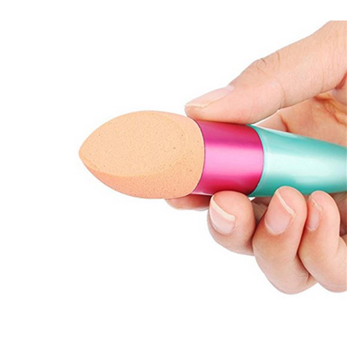 LONGQI 2Pcs/Set Powder Puff Pen Liquid Cream Foundation Concealer Bevelled Shape Sponge Brush