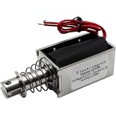 TOMSHIELE DC12V 1.2A Push Pull Solenoid, 1.5-20N, 12mm Linear Solenoid, Push Pull Type Solenoid Electromagnet, Solenoid Actuator in Part Positioning