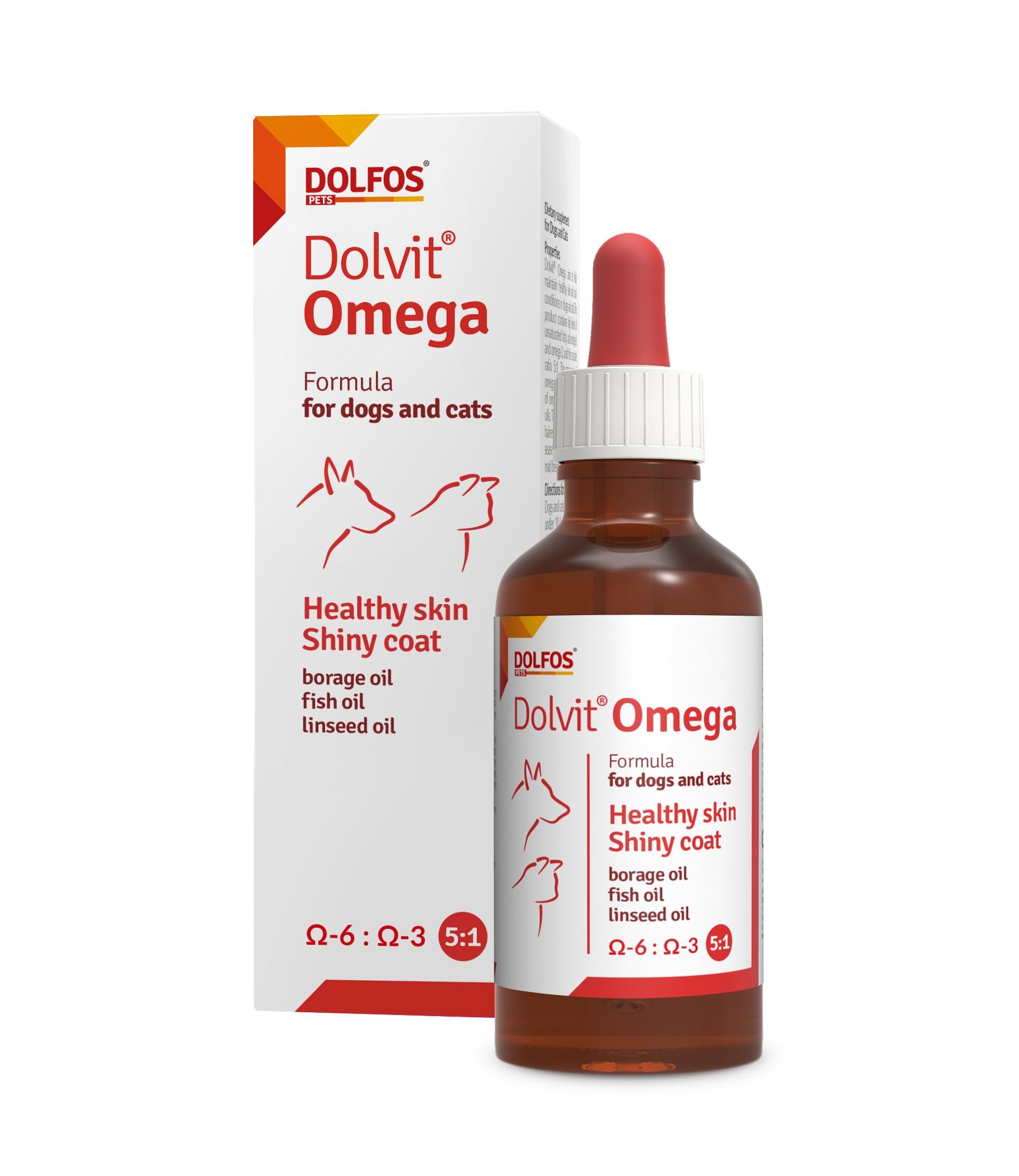 Dolvit Omega 50ml Borage Oil Fish Oil Linseed Oil for Cats and Dogs Omega 6 and 3