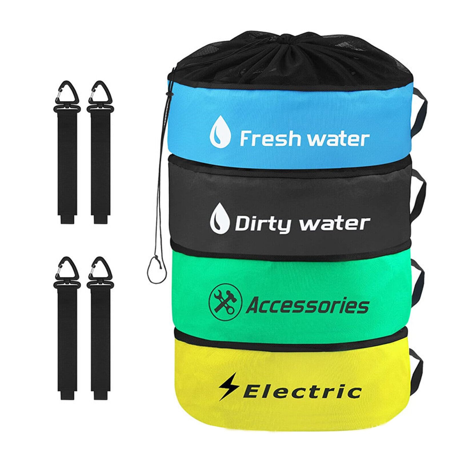 WEISIPU RV Hose Storage Bag Caravan Camping Cable Organizer Water Hose Electrical Cords (Multi 4pcs)