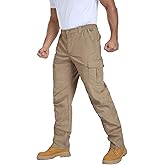 HDL Work Pants for Mens Ripstop Water Resistant Cargo Pants Breathable Tactical Hiking Pants with Multi Pockets