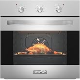 Empava 24 inch Electric Single Wall Oven with 6 Cooking Modes | Mechanical Knob Control, 2.3 Cu.ft. Capacity, 2800W