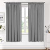 H.Versailtex Blackout Curtains 2 Panels 46x72 Room Darkening Frost Grey view 2