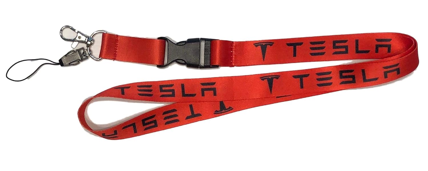 Tesla Logo Accessories Key Fob Keychain Lanyard Key Card Case Id Badge Holder Model S Model 3 Model X Available In Black Red Or White