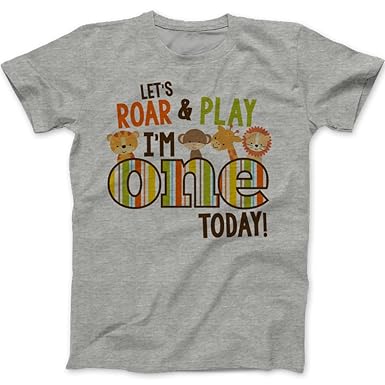 Amazon Com Zoey S Attic First Birthday Shirt Jungle Zoo Theme