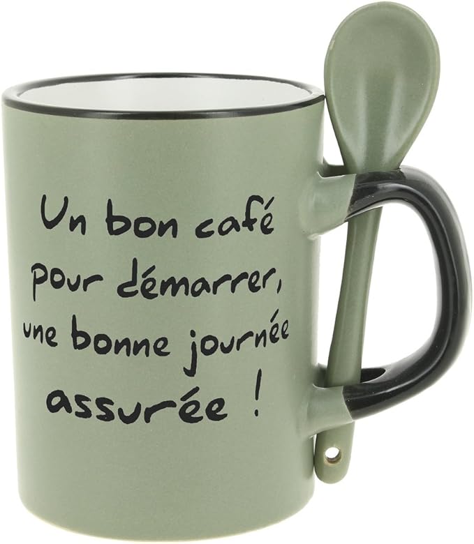Promobo Mug Cuillere Tasse A Cafe Message Humour Dejeuner Kaki Amazon Fr Cuisine Maison Promobo Mug Cuillere Tasse A Cafe Message Humour Dejeuner Kaki Amazon Fr Cuisine Maison