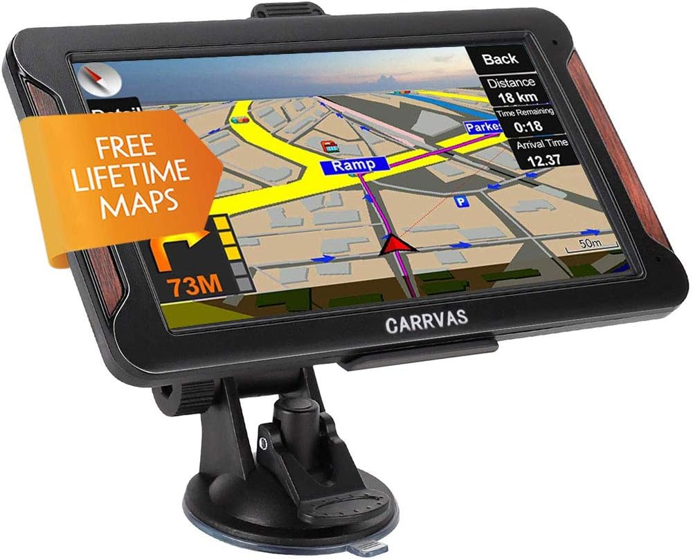 GPS Navigation for Car & RV & Truck, CARRVAS 7-inch GPS Navigation with Voice Guidance, 8GB 256MB, Pre-Installed maps of The United States, Canada, Mexico, Central America, Free Lifetime Map Update