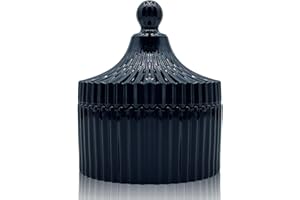 YILUSHENGHUA Colorful Glass Jar With Lid - Halloween Candy Dish, Cookie Container, Jewelry Box, Buffet Biscuit Food Storage, 