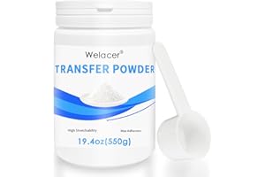 Welacer DTF Powder for Sublimation on Cotton 19.4oz / 1.21lbs, White DTF Pretreat Hot Melt Adhesive Powder for All Transfer Printer Direct Print on Dark or Black Fabric