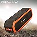 Archeer A226 Portable Bluetooth Speakers Outdoor Sport Shower Wireless Speaker with light, Clip, Microphone, Orange