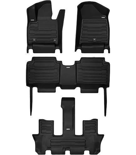 TuxMat Custom Car Mats For Hyundai Santa Fe Hybrid 2024-2026 6-Seater - Full Set For All 3 Rows, All-Weather - View #4