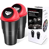 YIOVVOM Car Garbage Can with Lid, Leakproof Vehicle Automotive Cup Holder Car Trash Can, Small Trash Bin for Automotive Offic